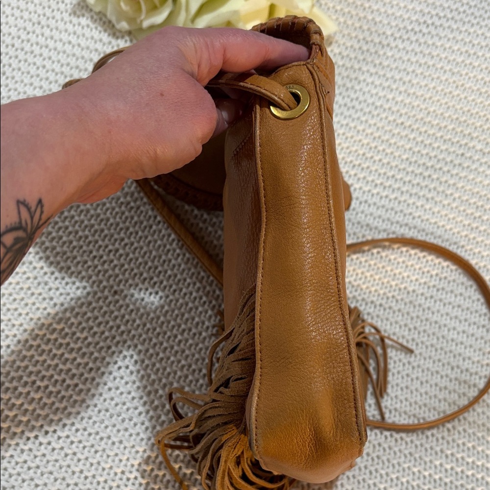 HOBO Brown Leather Fringe Crossbody Bag - Picture 12 of 13